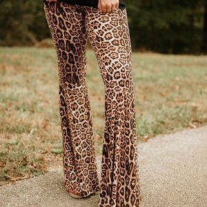 Crazy Train Bell Bottoms Cheetah Size Medium